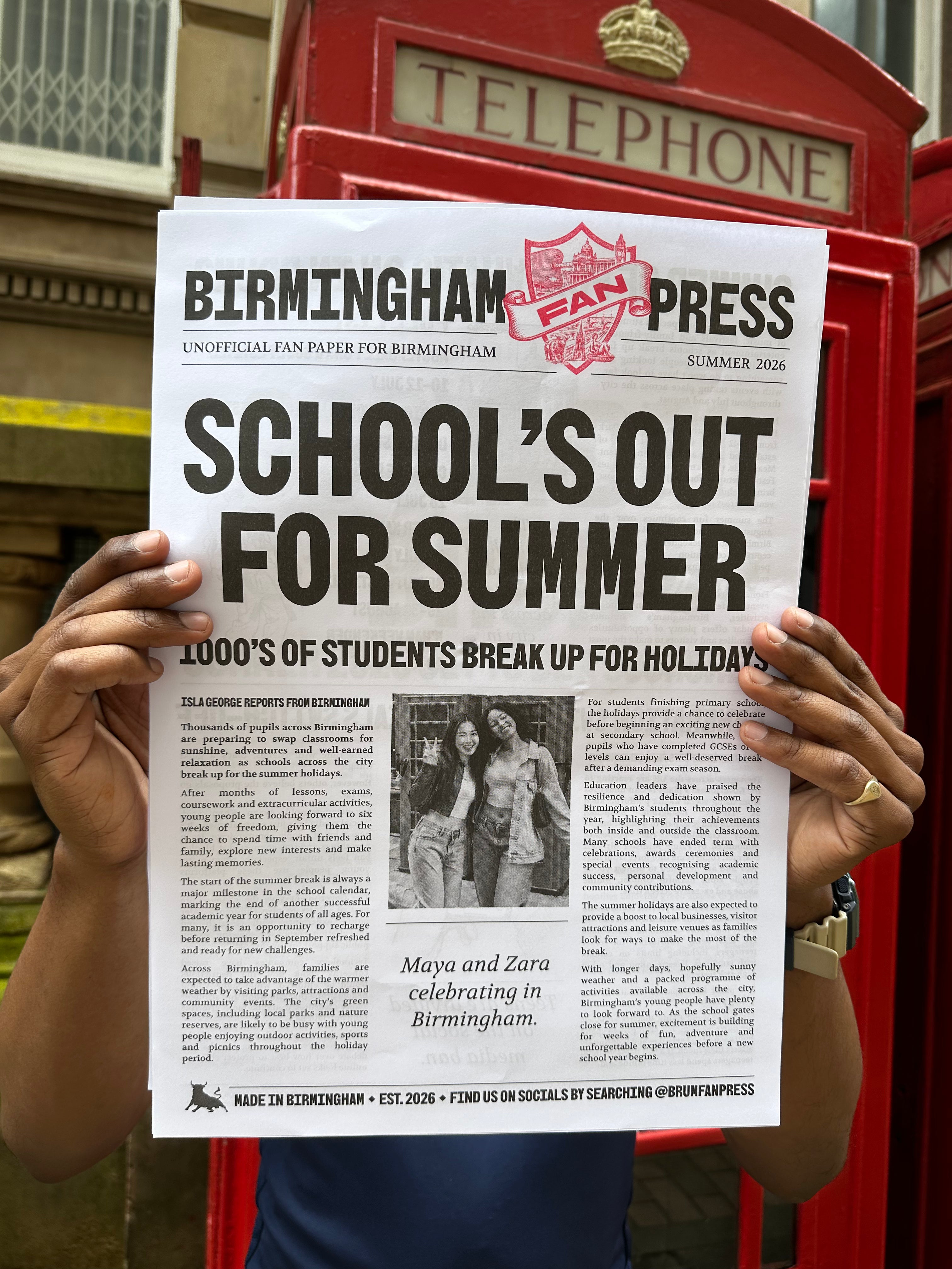 Schools Out For Summer - Newspaper